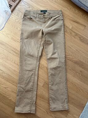 Lauren Ralph Lauren Women's Straight-Leg Jeans in Khaki Tan